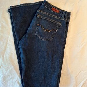 AG wide leg stretch jeans. Dark indigo. Size 28.